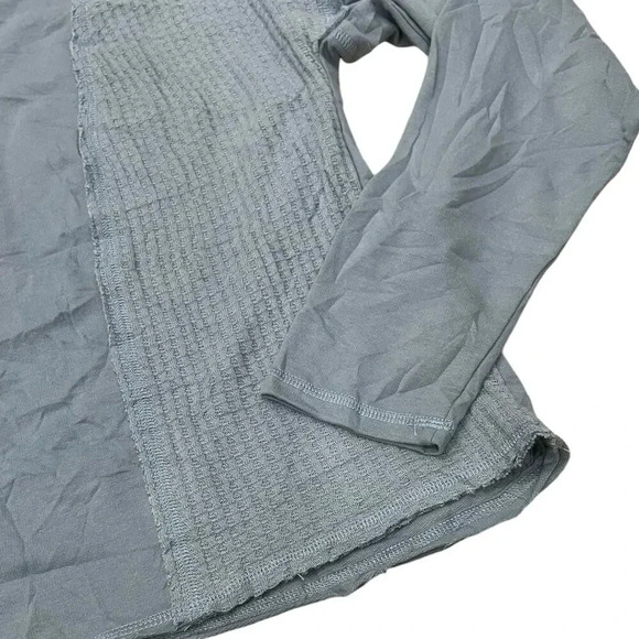 Wonderly Teal Micro Waffle Weave Long Sleeve Knit Tee XL - Picture 3 of 5